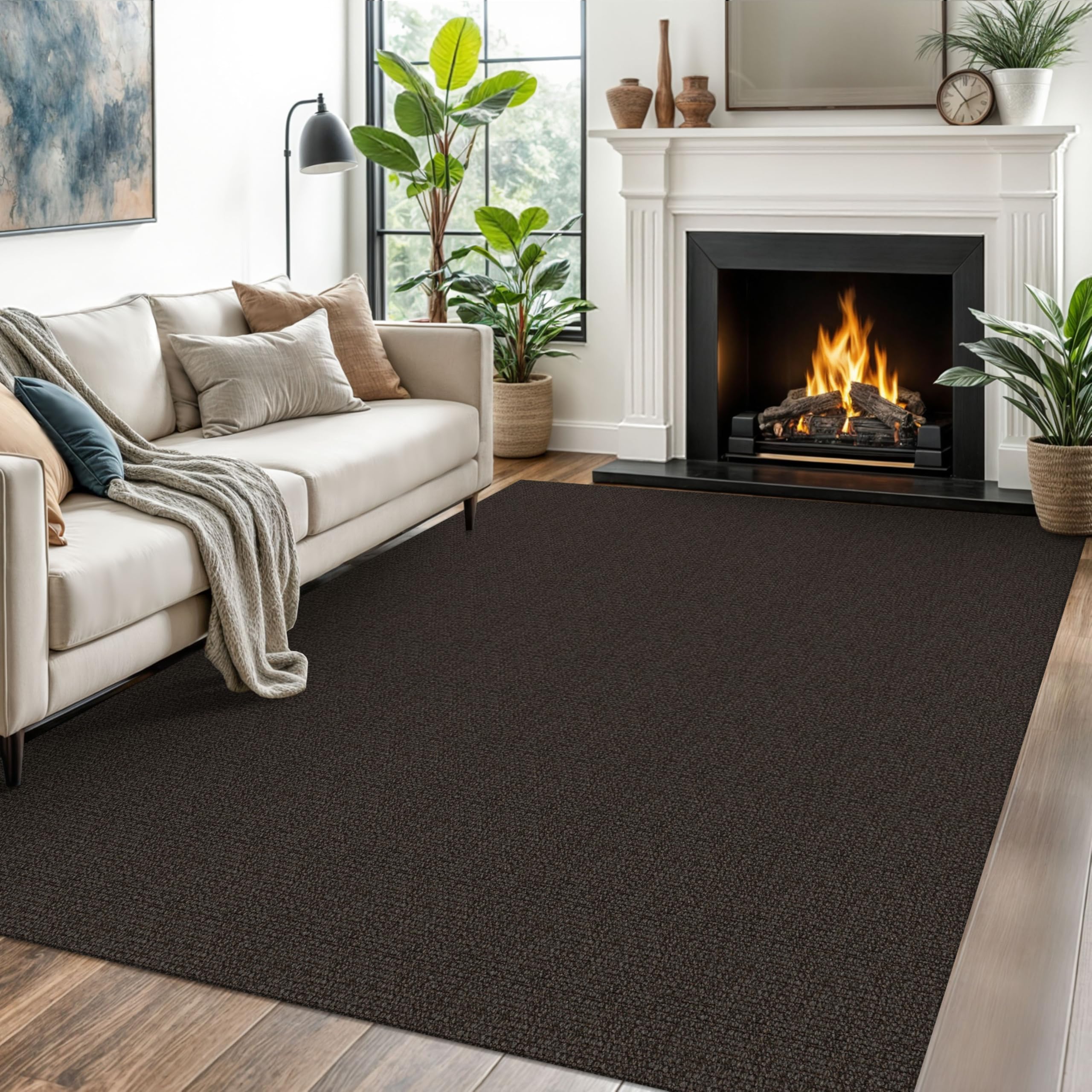 EARTHALL Washable Area Rug 4x6 Ft Non Slip Rugs for Entryway Braided Rubber Backed Bedroom Carpet Cotton Entry Rug Woven Floor Carpets for Bedroom Dining Room Living Room, Send/Beige