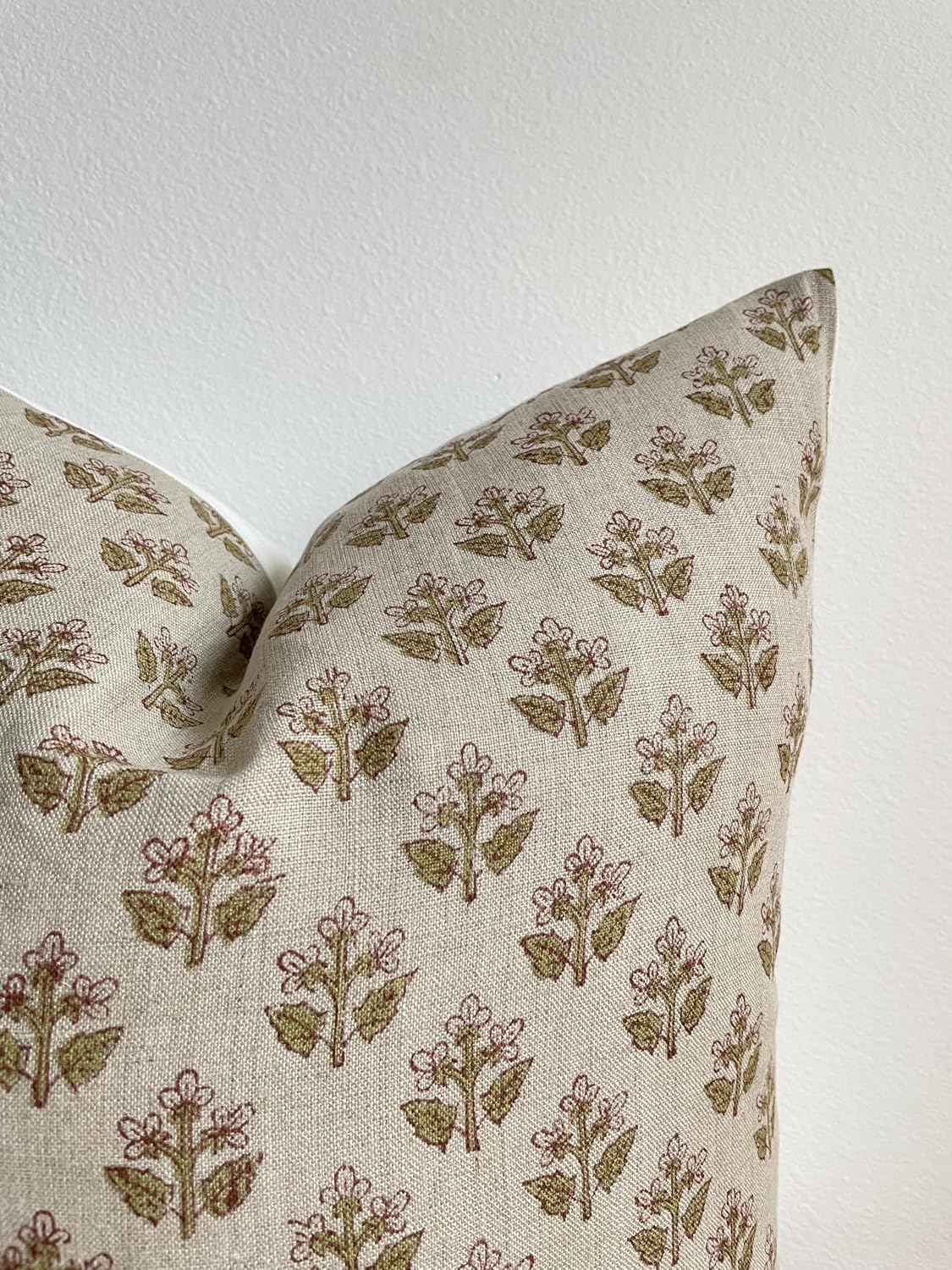 Canyon Theory Studio Hand Block Print Pure Linen 20x20 Inch Throw Pillow Cover: Indoor Outdoor Handmade Vintage Cushion Cover (Cora)