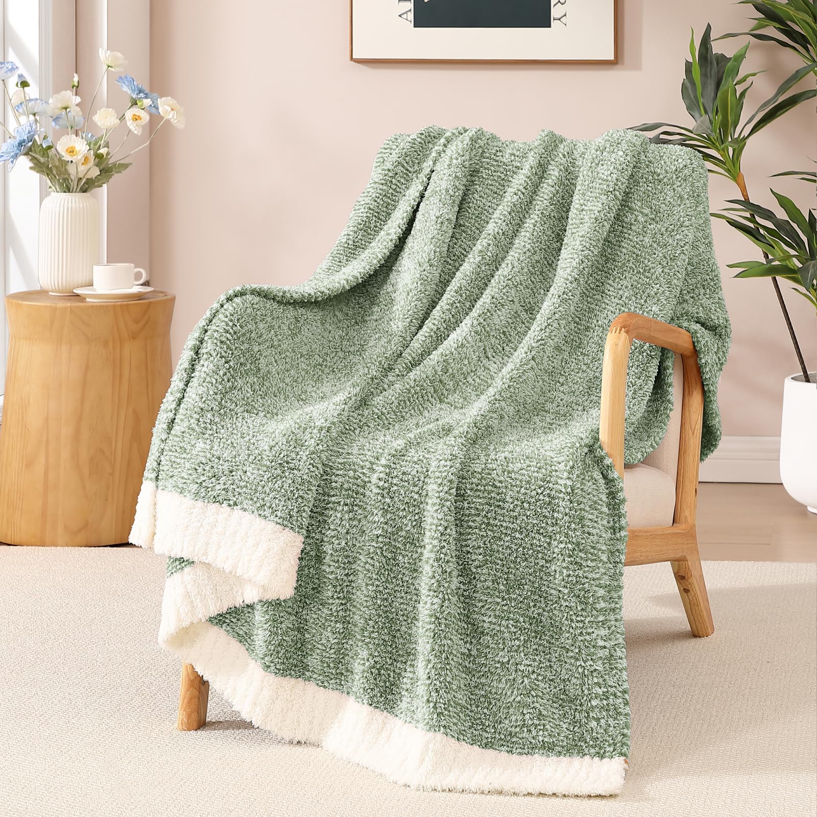 WRENSONGE Throw Blanket Cationic Dyeing Taupe Soft Cozy Fluffy Warm Hand Made Throw Blankets for Couch, Sofa, Chair, Bed, Camping, Picnic, Travel Lightweight Bed Blanket - 50"*60"