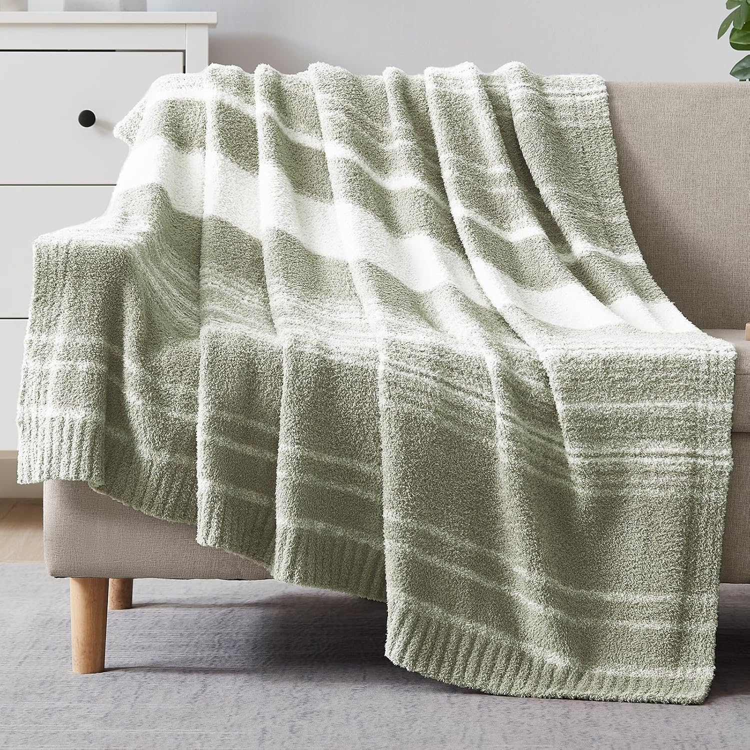 WRENSONGE Throw Blanket Cationic Dyeing Taupe Soft Cozy Fluffy Warm Hand Made Throw Blankets for Couch, Sofa, Chair, Bed, Camping, Picnic, Travel Lightweight Bed Blanket - 50"*60"