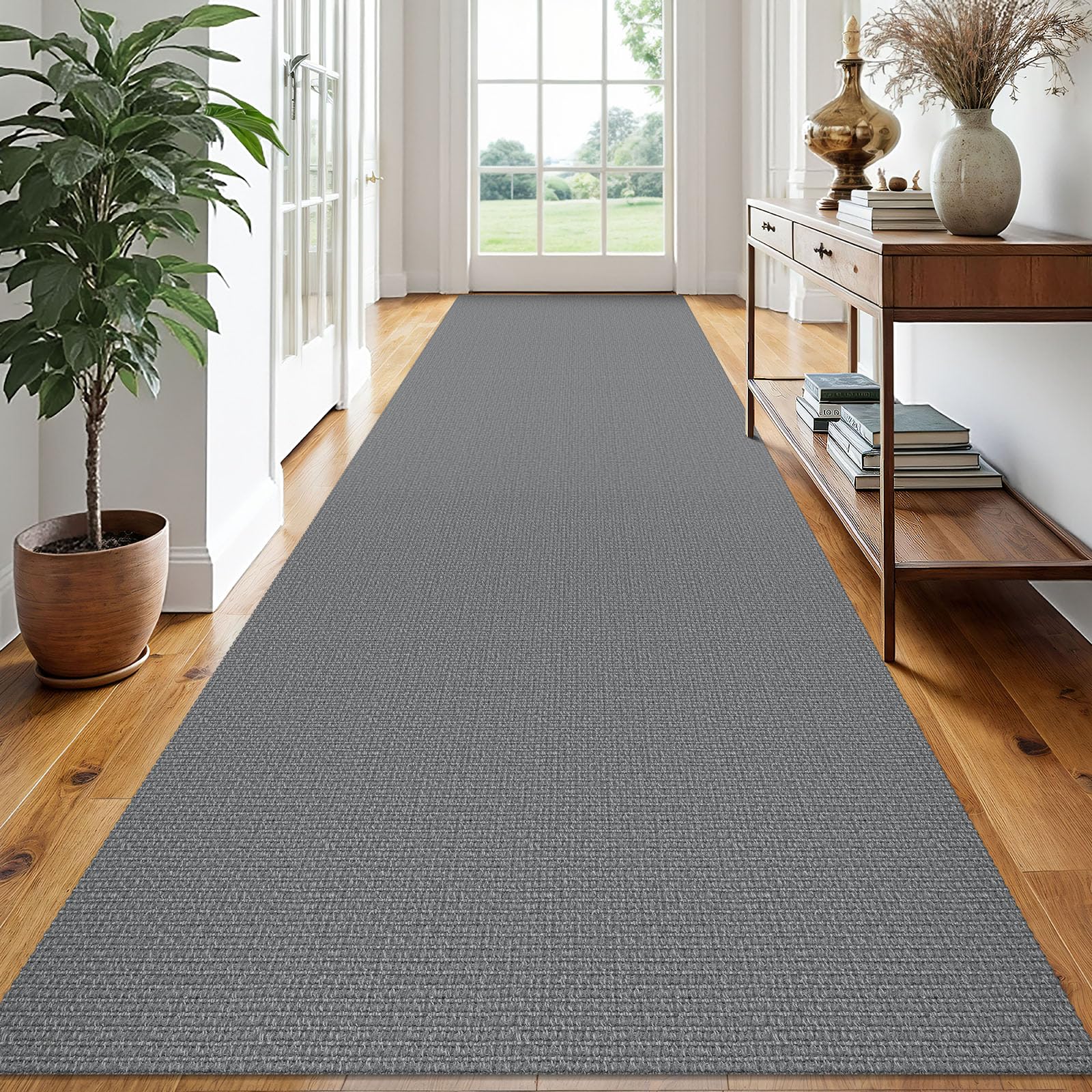 EARTHALL Washable Area Rug 4x6 Ft Non Slip Rugs for Entryway Braided Rubber Backed Bedroom Carpet Cotton Entry Rug Woven Floor Carpets for Bedroom Dining Room Living Room, Send/Beige