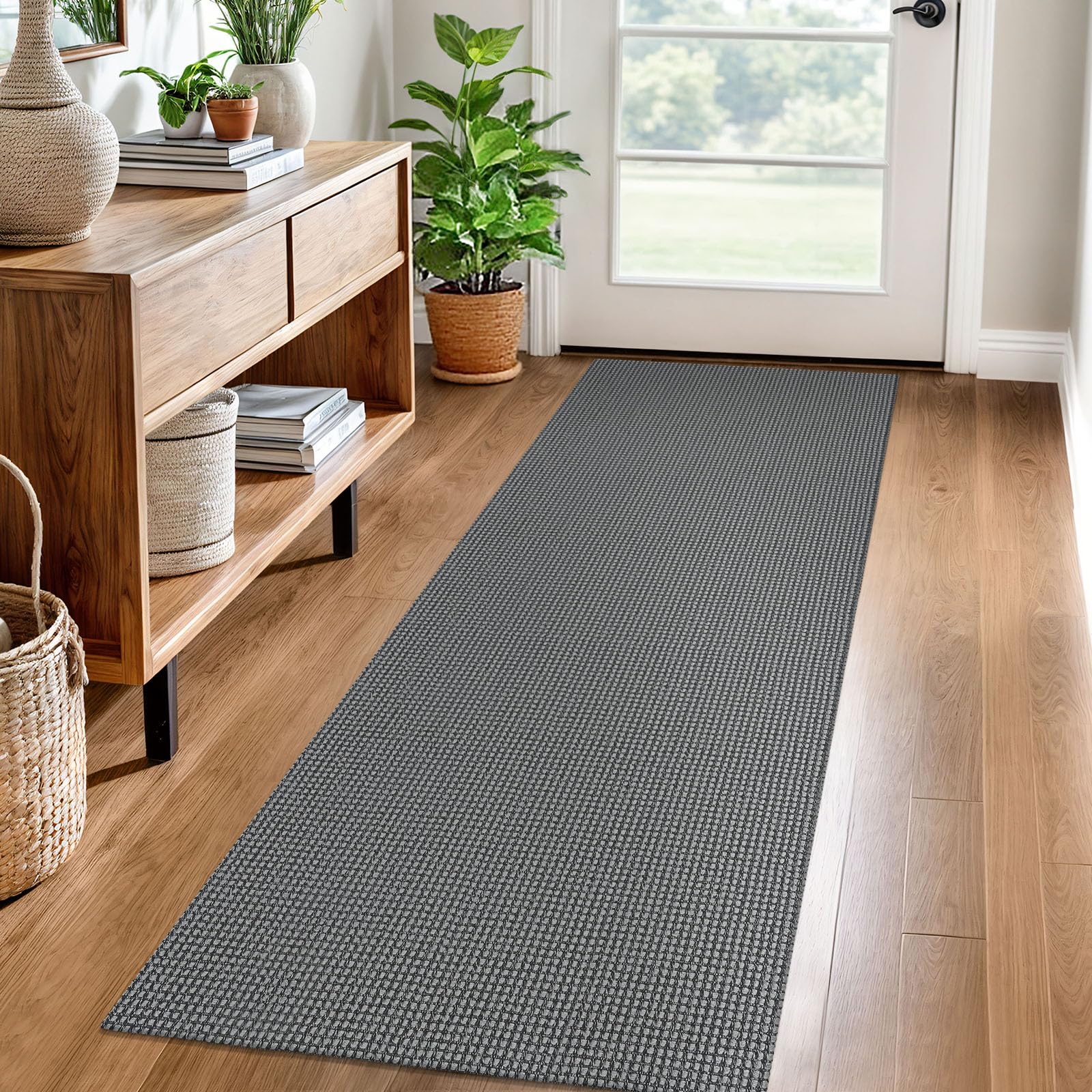 EARTHALL Woven Area Rug 4x6 Ft Washable Rugs for Entryway Non Slip Braided Throw Rugs Bedroom Carpet Cotton Entry Rug Cotton Floor Carpets for Bedroom Dining Room Living Room, Orange/Tan/Brown
