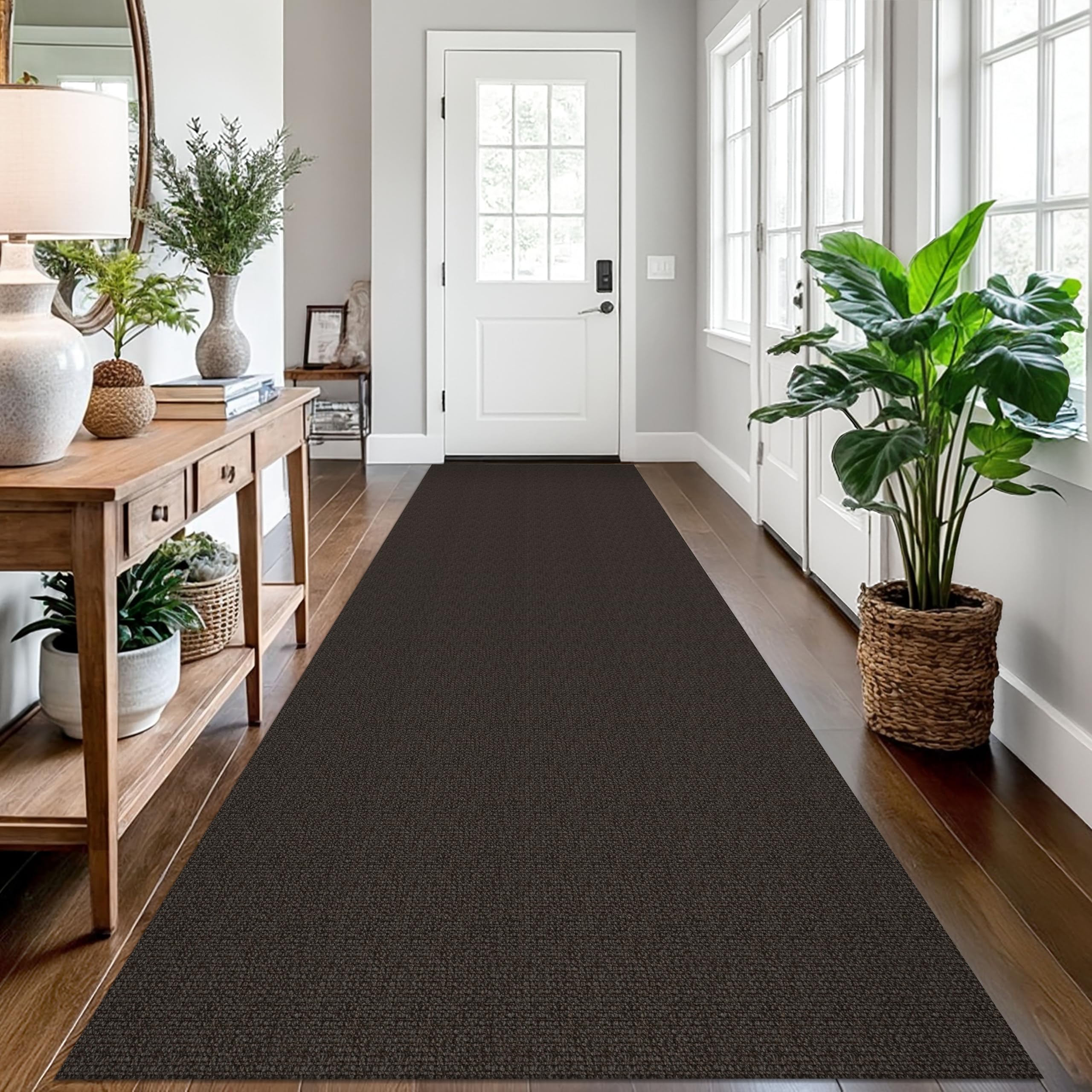 EARTHALL Washable Area Rug 4x6 Ft Non Slip Rugs for Entryway Braided Rubber Backed Bedroom Carpet Cotton Entry Rug Woven Floor Carpets for Bedroom Dining Room Living Room, Send/Beige