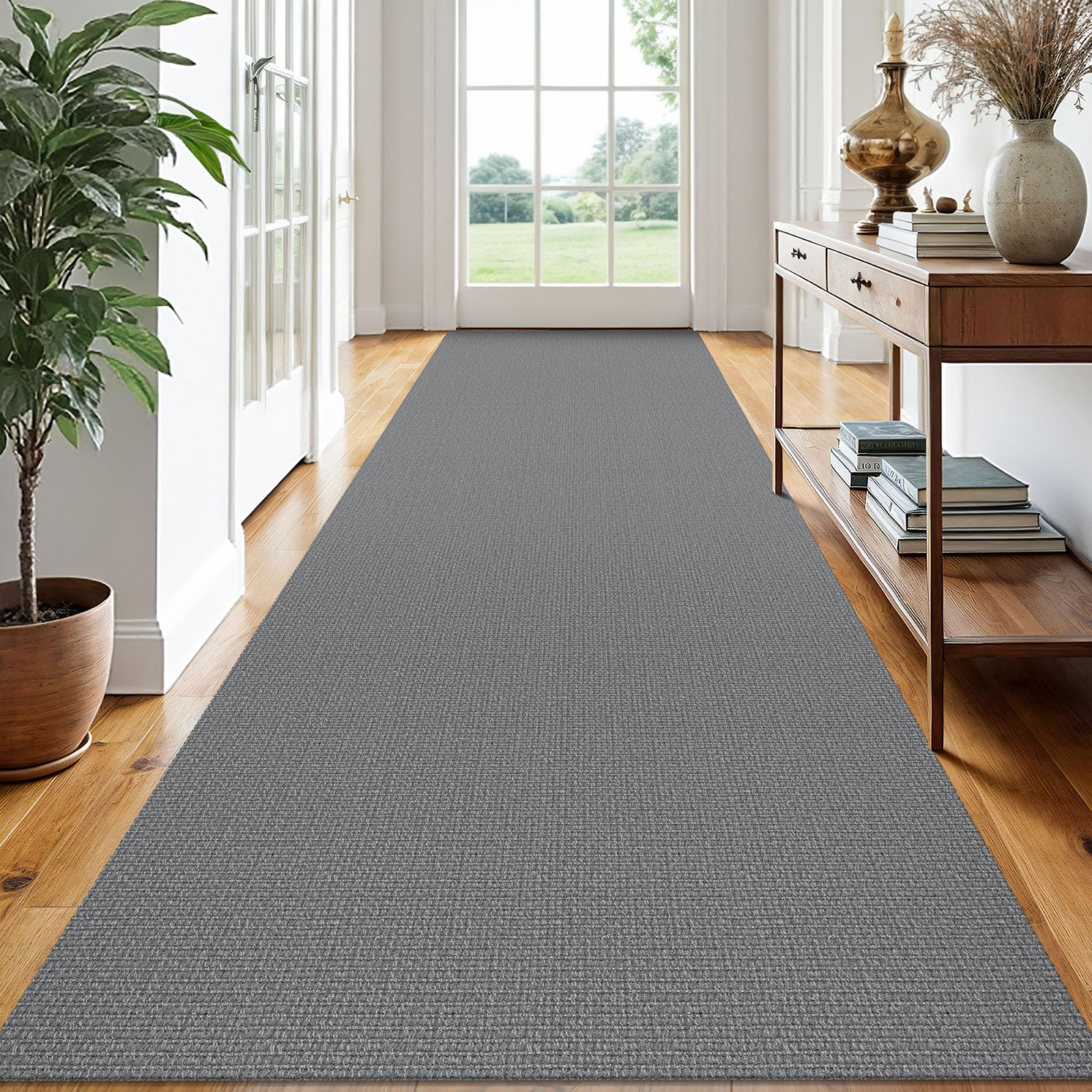EARTHALL Washable Area Rug 4x6 Ft Non Slip Rugs for Entryway Braided Rubber Backed Bedroom Carpet Cotton Entry Rug Woven Floor Carpets for Bedroom Dining Room Living Room, Send/Beige