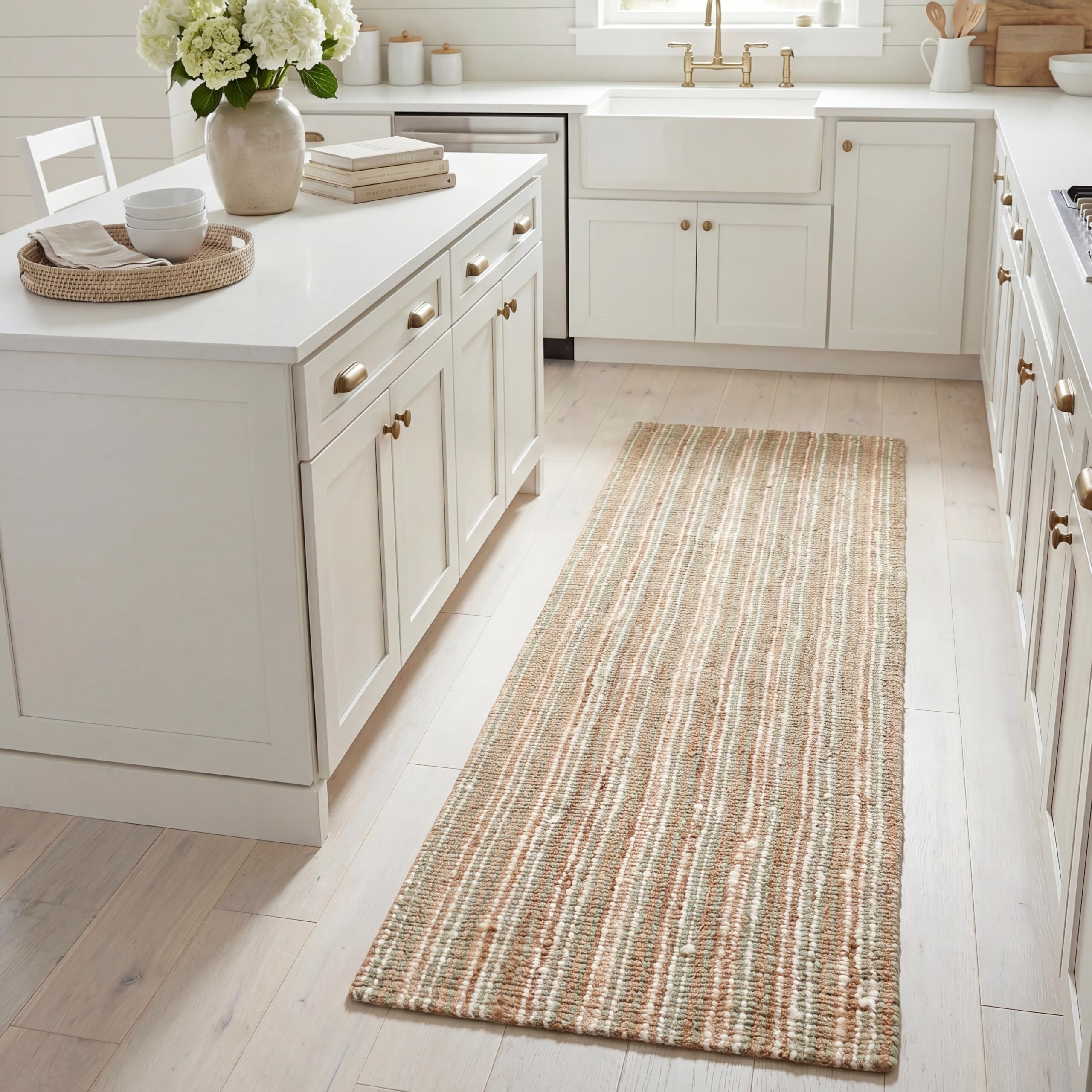 SAFAVIEH Natural Fiber Collection Area Rug - 5' x 7'6", Natural Brown, Handmade Jute, Farmhouse Style, Chunky Textured Thick Pile (NF447A)