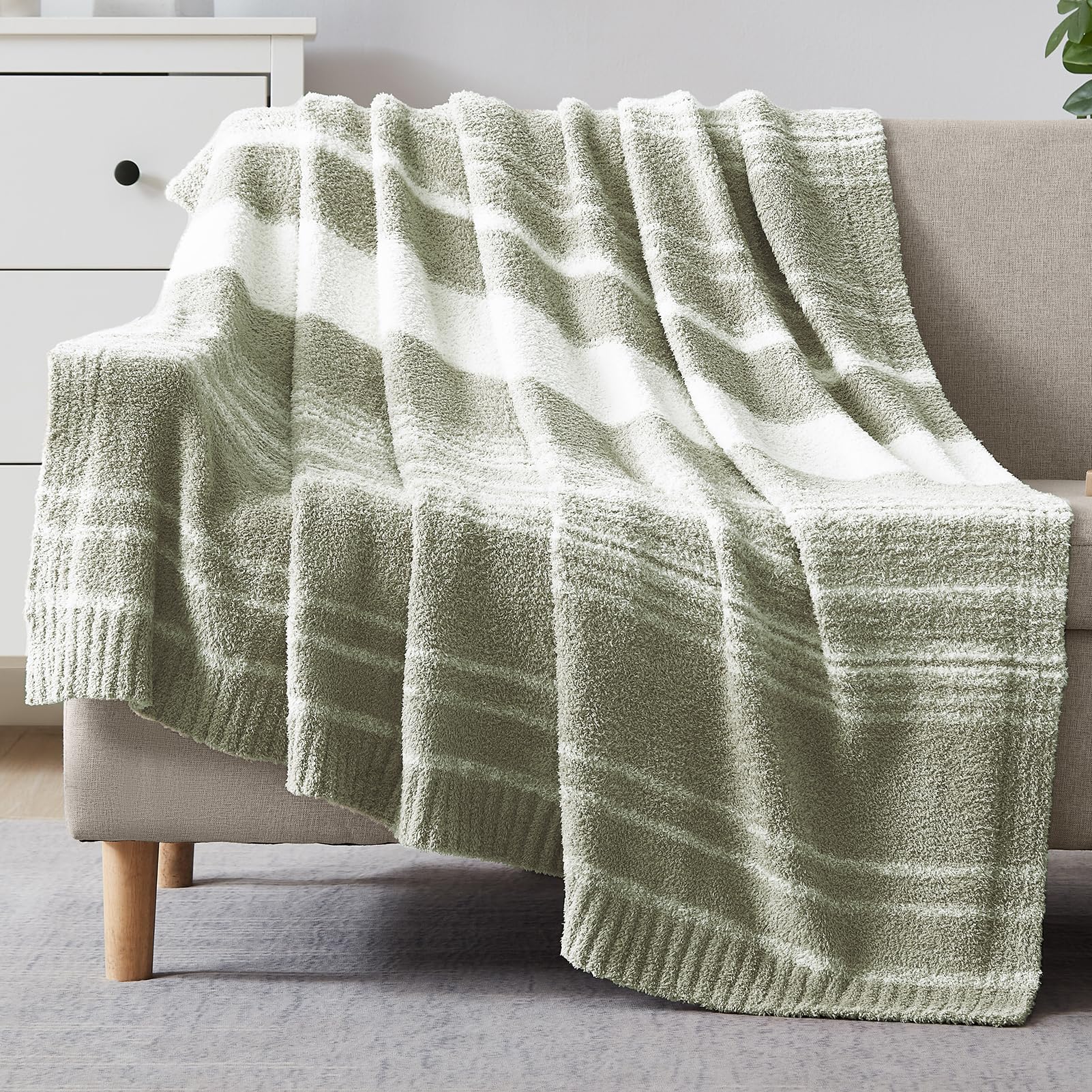WRENSONGE Throw Blanket Cationic Dyeing Taupe Soft Cozy Fluffy Warm Hand Made Throw Blankets for Couch, Sofa, Chair, Bed, Camping, Picnic, Travel Lightweight Bed Blanket - 50"*60"