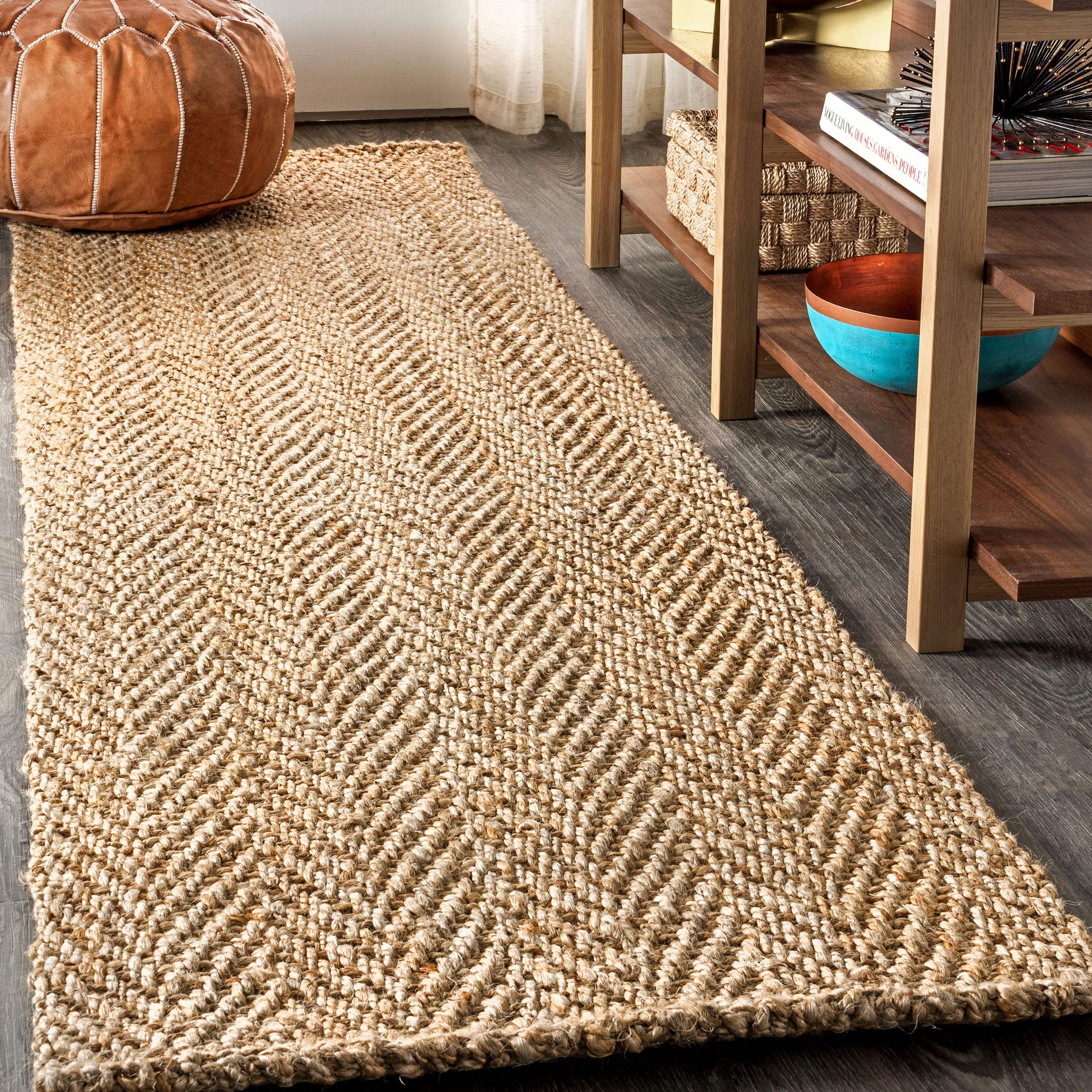 JONATHAN Y Espina Hand Woven Herringbone Chunky Jute Natural Indoor Area Rug, 8x10, Bohemian, Cottage, Easy-Cleaning for Living Room, Bedroom, Kitchen, Pet Friendly, Non-Shedding (NFR101A-8)