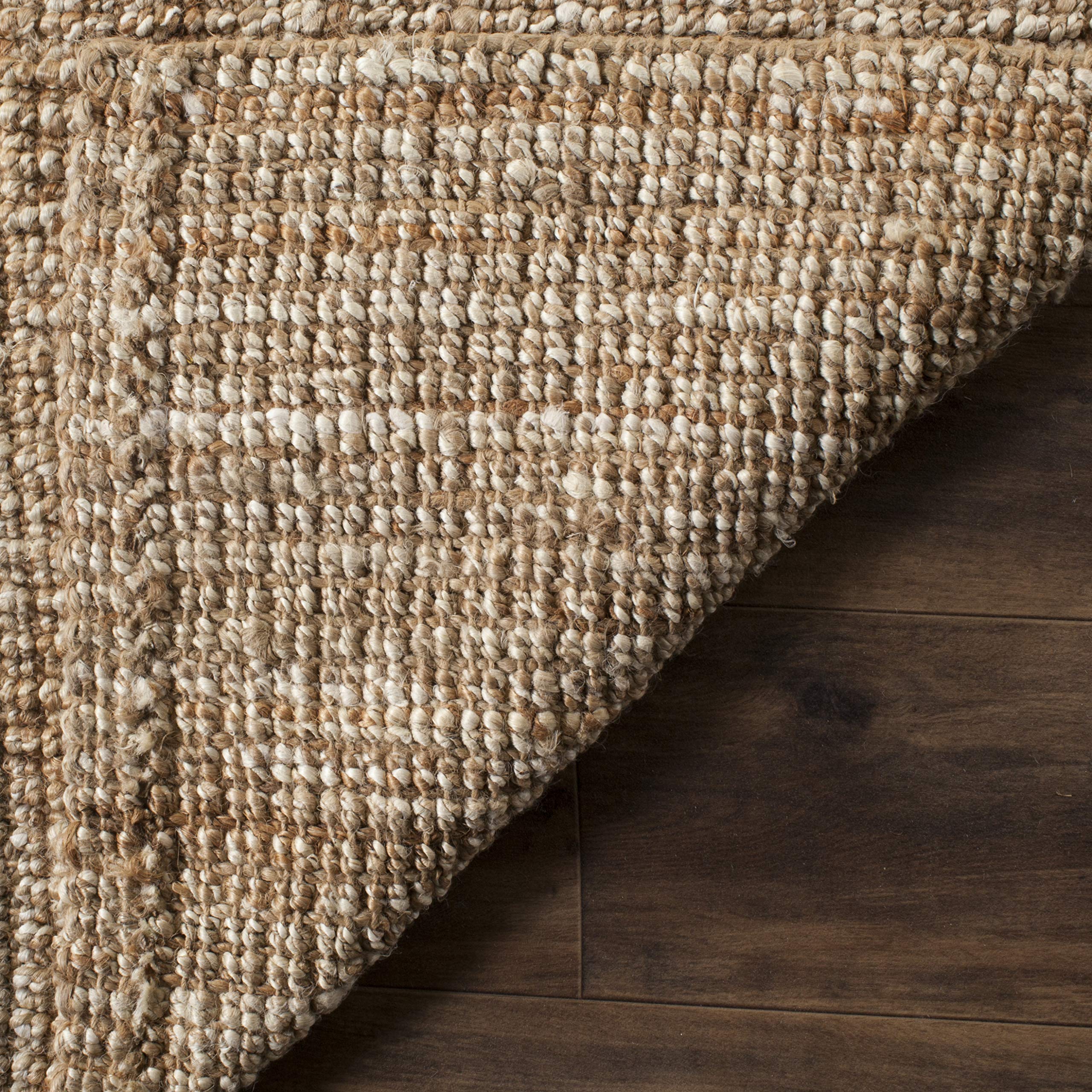 SAFAVIEH Natural Fiber Collection Area Rug - 5' x 7'6", Natural Brown, Handmade Jute, Farmhouse Style, Chunky Textured Thick Pile (NF447A)