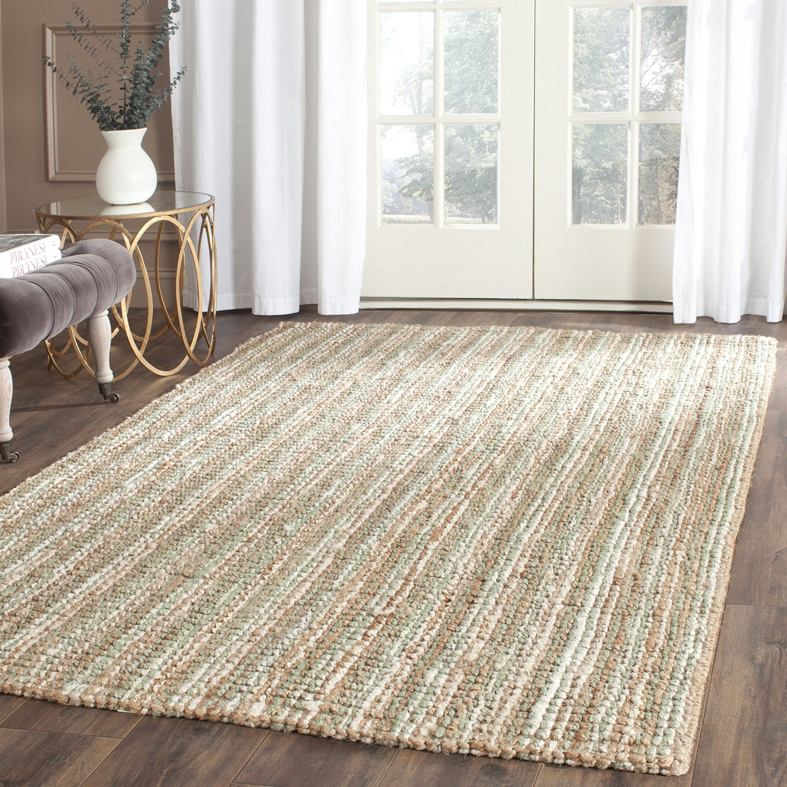 SAFAVIEH Area Rug 8x10 - Natural Fiber Collection - Large - Natural Brown, Handmade Jute, Farmhouse Style, Chunky Textured Thick Pile (NF447A)