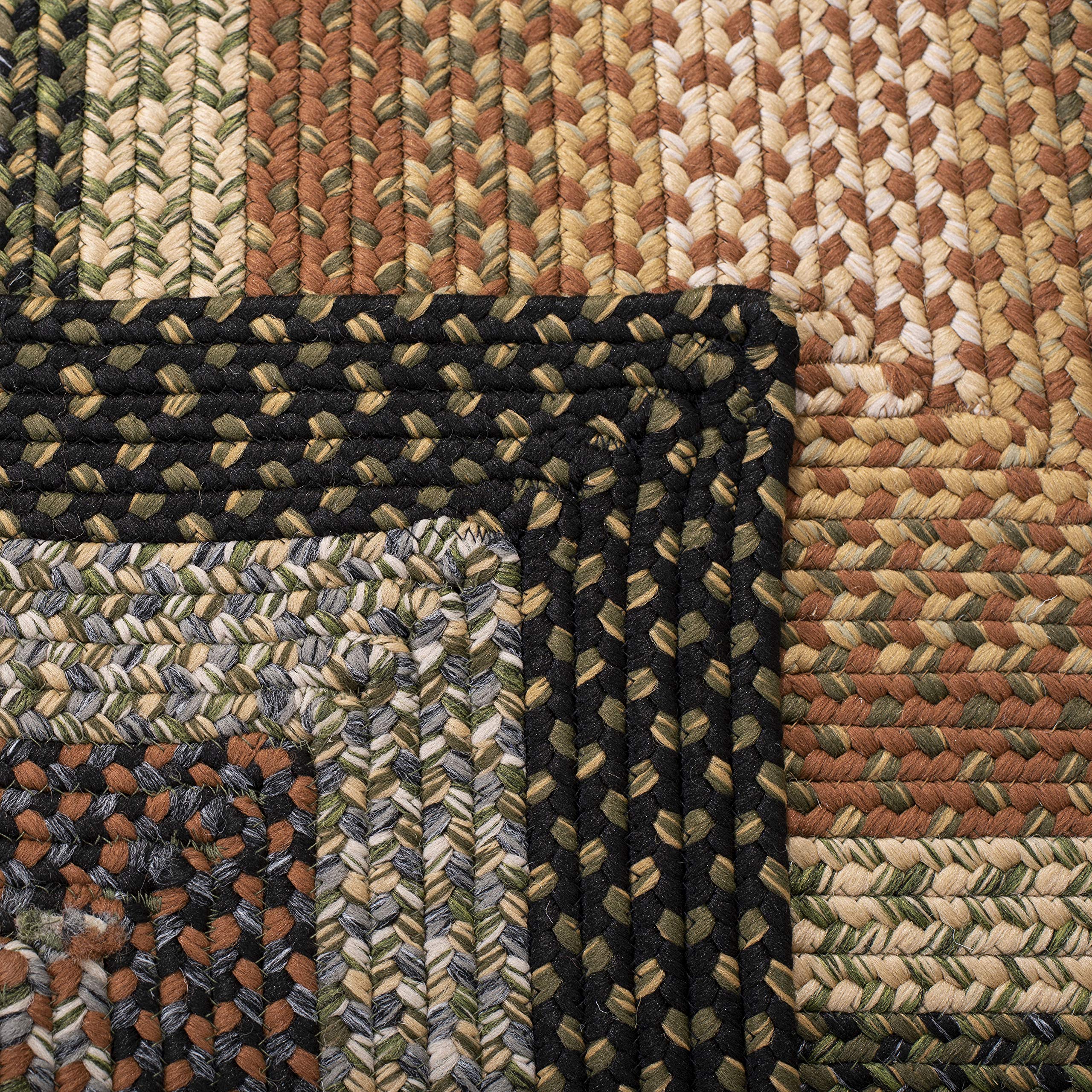 SAFAVIEH Washable Rug Outdoor Braided Collection - 5' x 8' Oval, Multi, Handmade & Reversible, Non-Shedding & Easy to Clean, Ideal for Patio, Backyard, Mudroom (BRD308A)