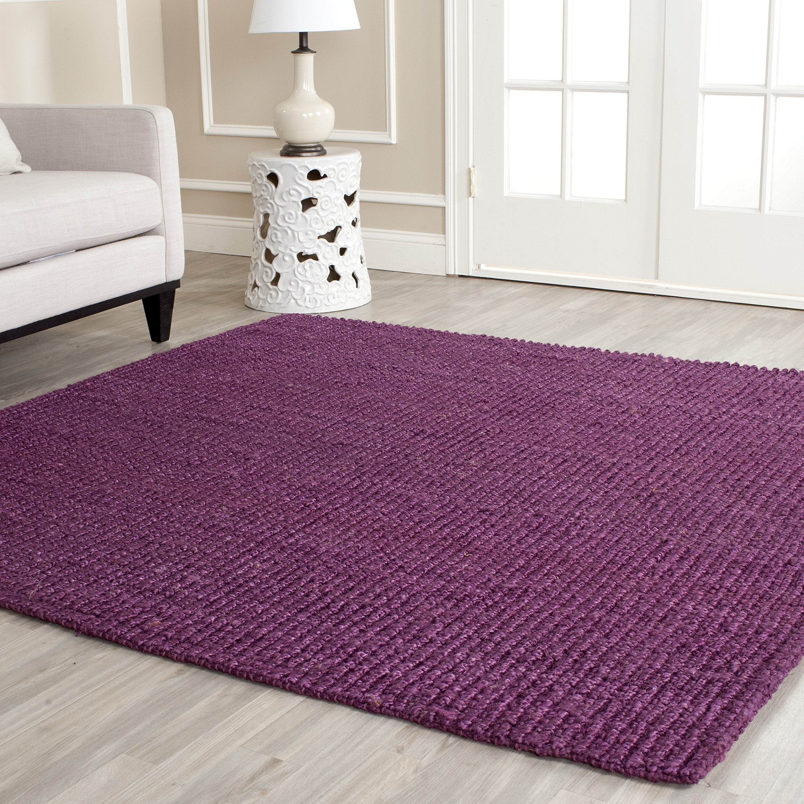 SAFAVIEH Natural Fiber Collection Area Rug - 5' x 7'6", Natural Brown, Handmade Jute, Farmhouse Style, Chunky Textured Thick Pile (NF447A)